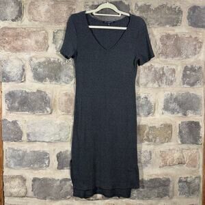 One Clothing Dress‎ Woman's Large Cable Knit V Neck Lightweight Minimalist